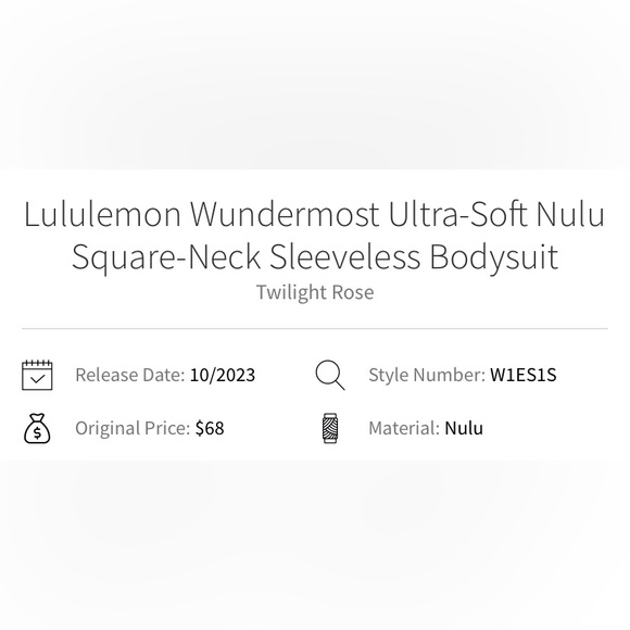 🆕 Lululemon Wundermost Ultra-Soft Nulu Square-Neck Sleeveless Bodysuit NWT - Picture 8 of 15